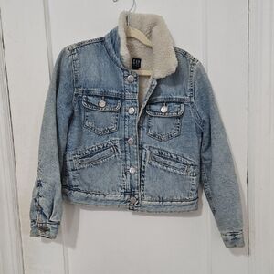 GAP Light Blue Denim Jacket with Cream Sherpa